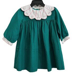 Vintage Teal Heart Print Dress